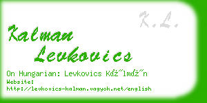 kalman levkovics business card
